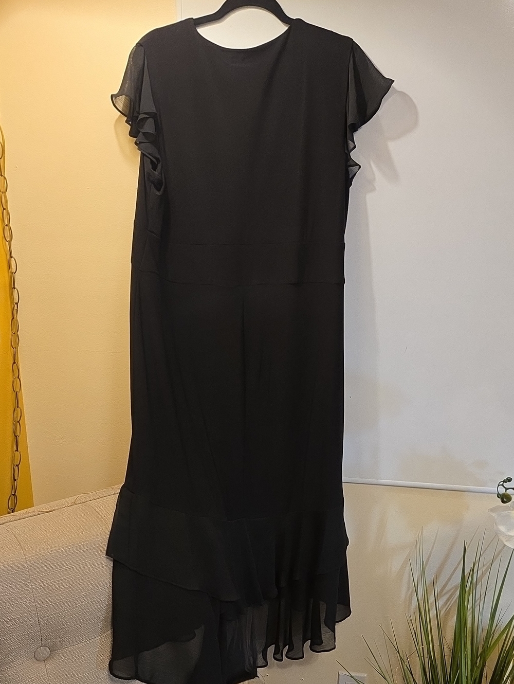 Tommy Hilfiger Black Flutter Sleeve Maxi Dress